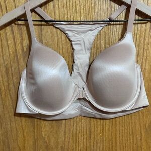 Victoria's Secret lined Demi front closure Satin Bra in‎ Cream sz 38D